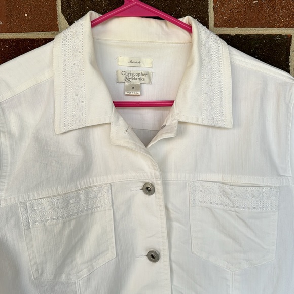 Christopher & Banks White Beaded Jacket - Picture 4 of 6